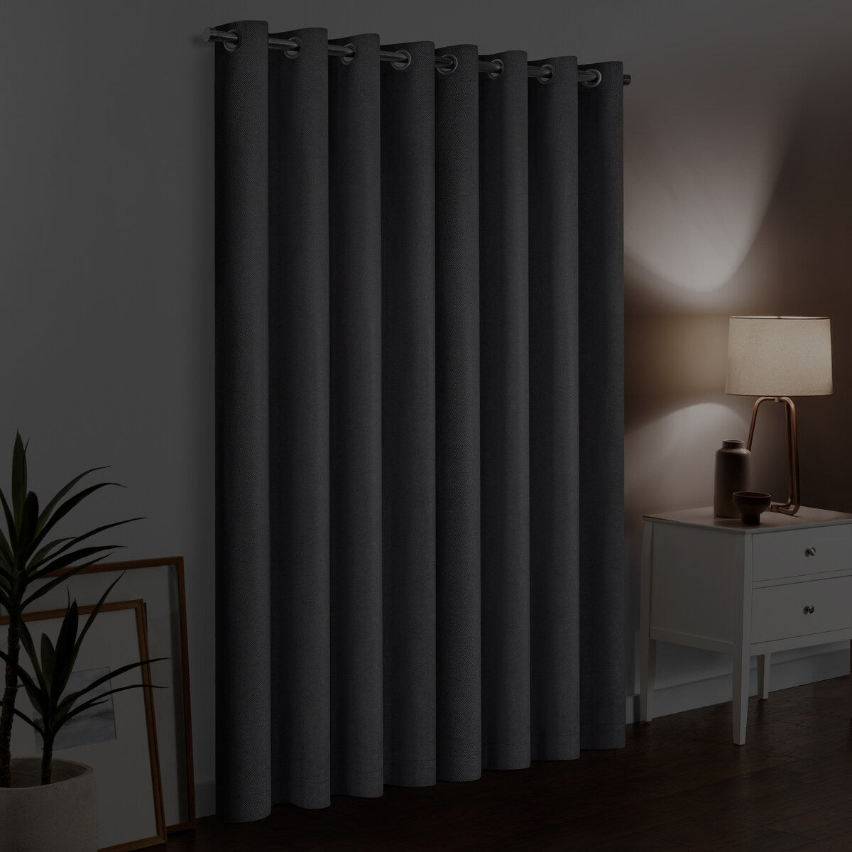 Eclipse Blackout Curtains, Larissa Solid Grommet Curtains