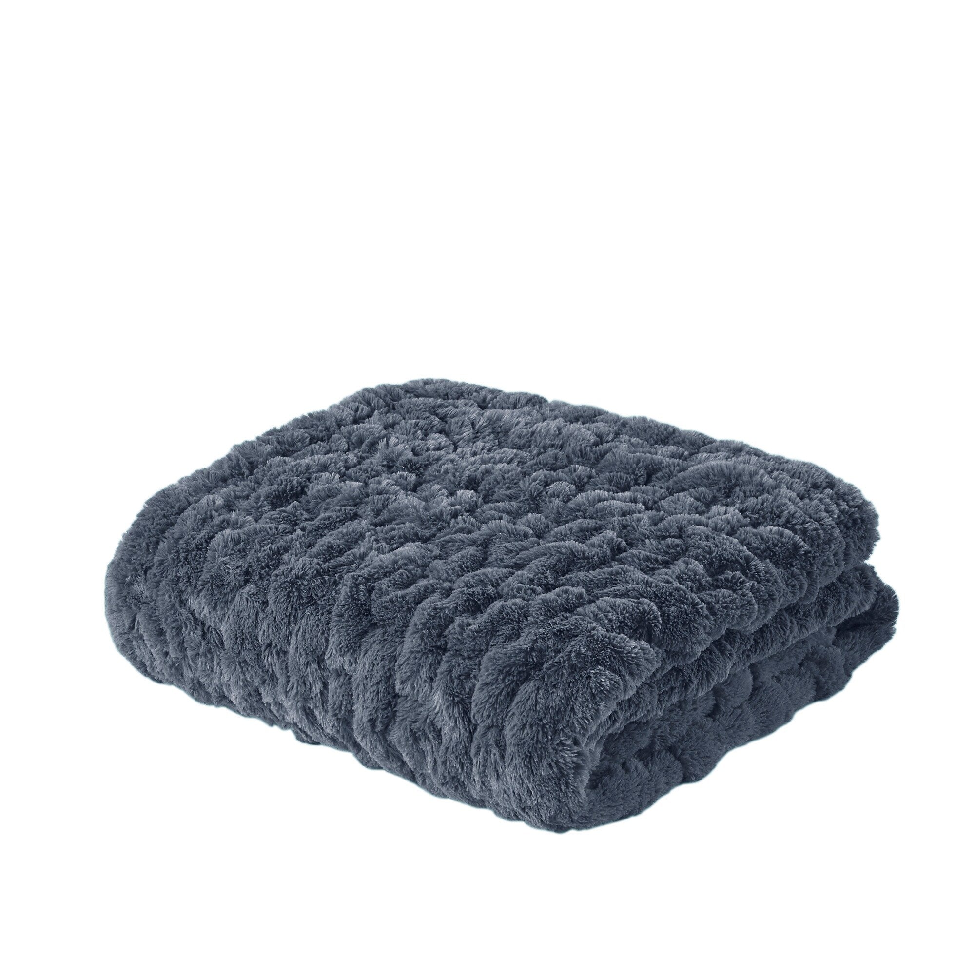 Madison Park Ruched Fur Throw