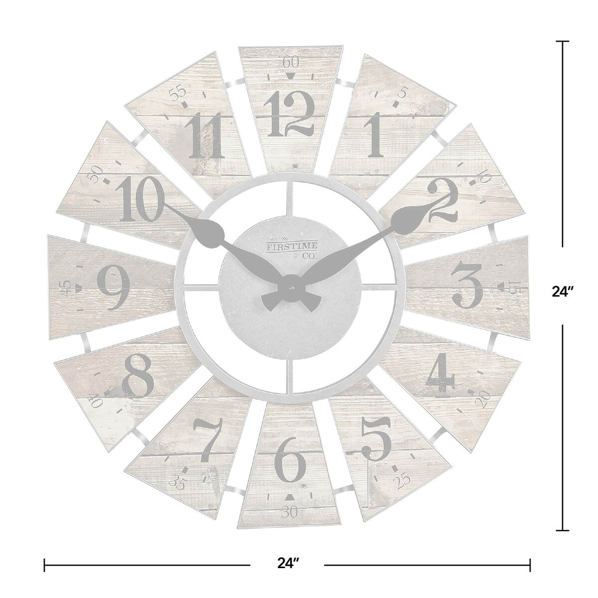 FirsTime & Co. Numeral Farmhouse Windmill Clock, Plastic, 24 x 2 x 24 in, American Designed