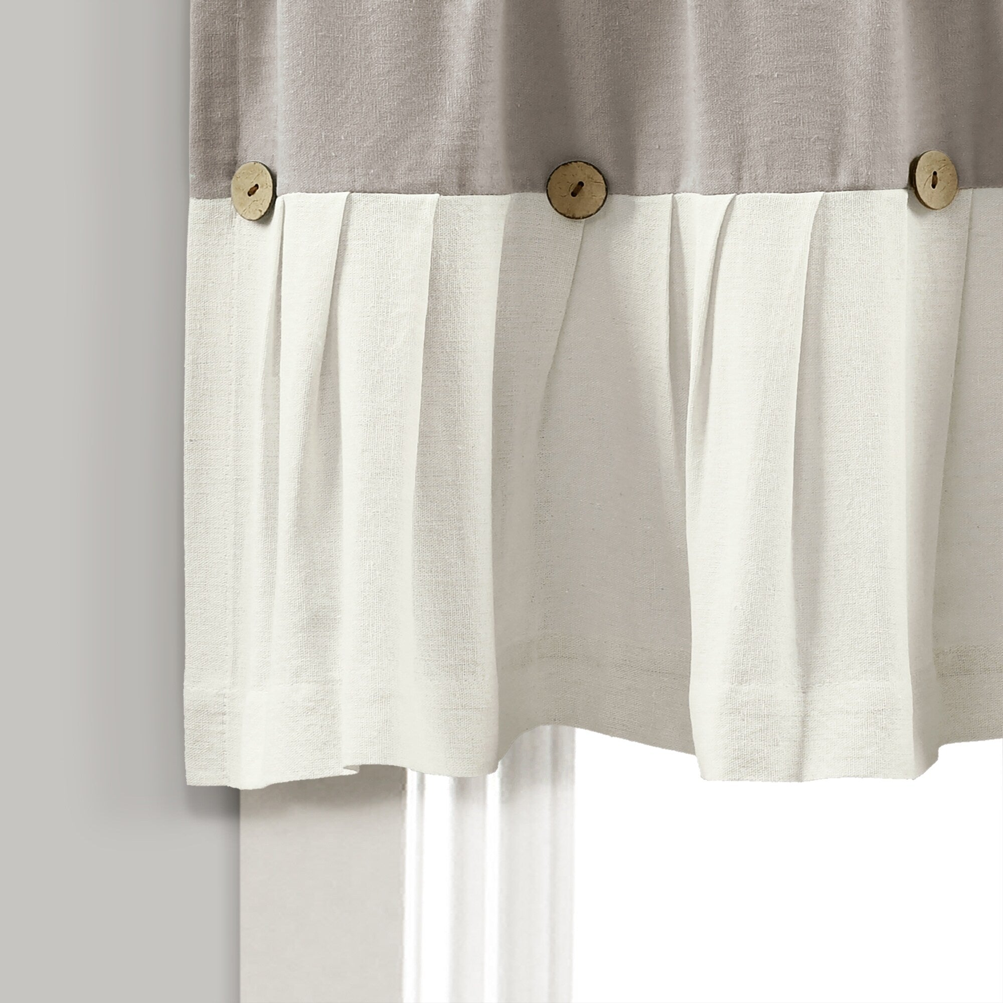 Lush Decor Linen Button Window Curtain Valance