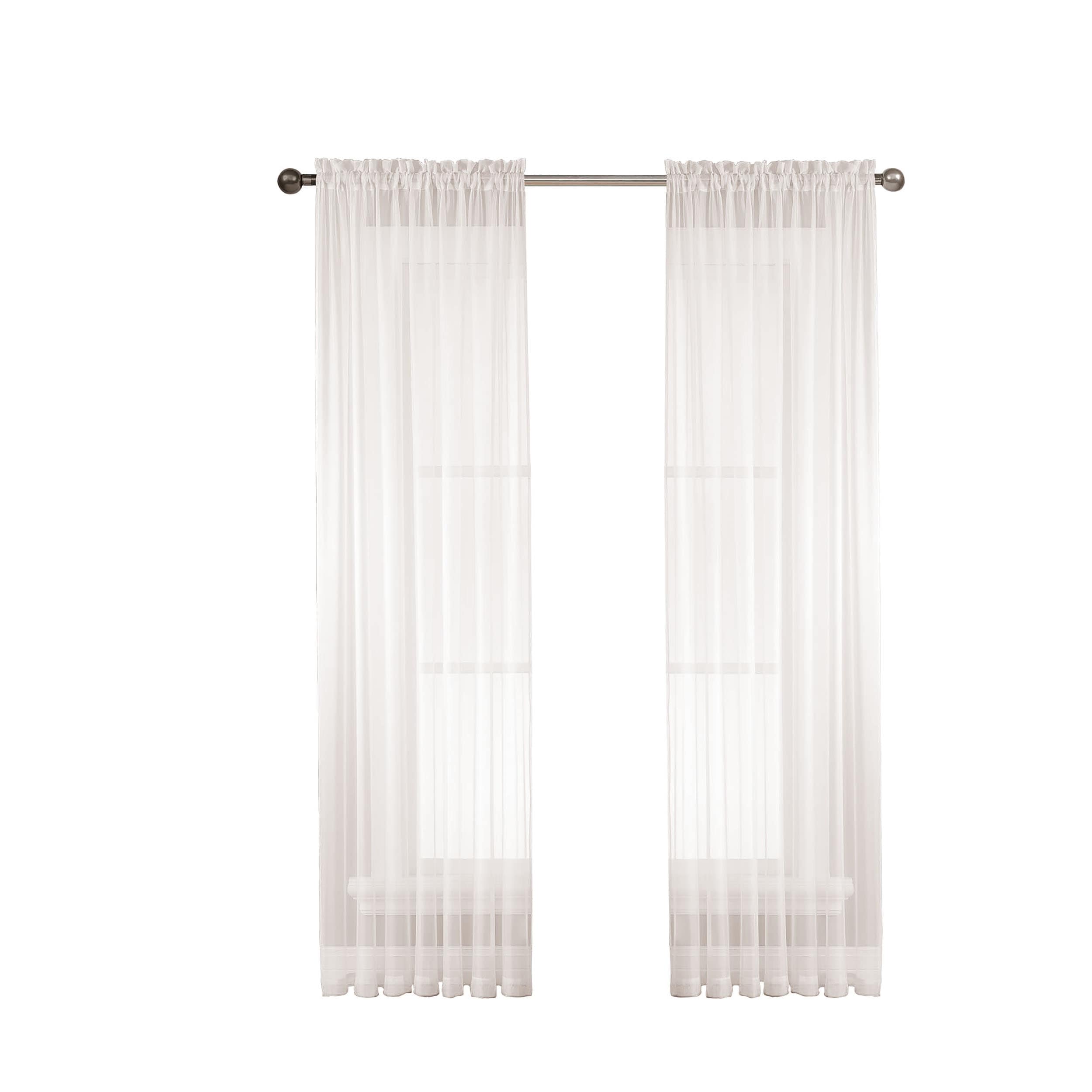 Window Elements Diamond Sheer Voile Extra Wide, 56 Inch Wide. Rod Pocket Curtain Panel