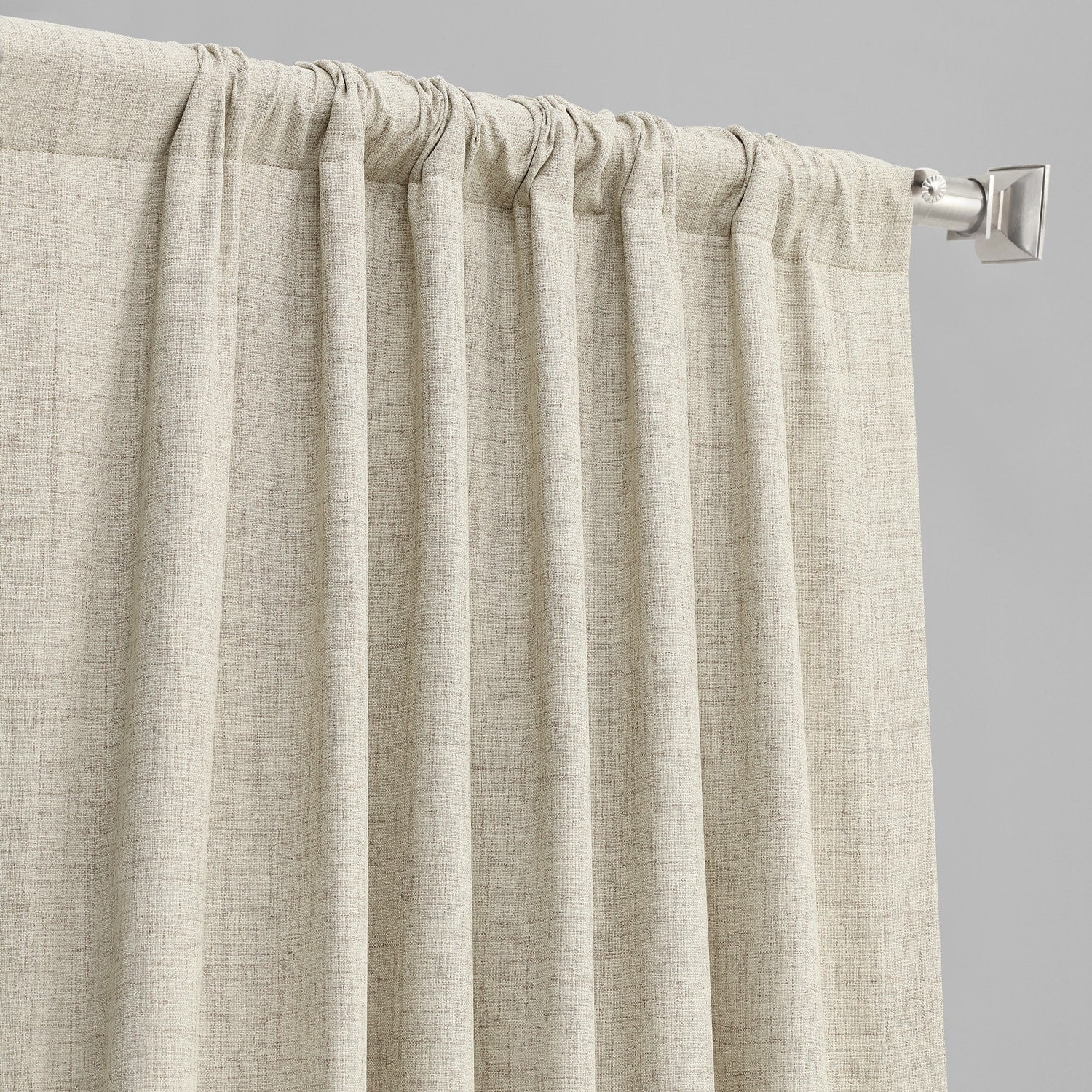 Exclusive Fabrics Vintage Thermal Cross Linen Weave Blackout Curtains (1 Panel)