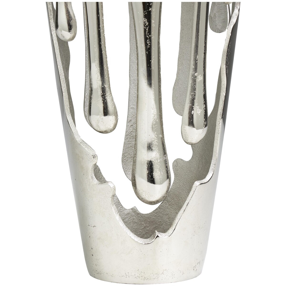 Aluminum Metal Drip Decorative Vase with Melting Designed Body - Silver, Gold or Black - Roche River Decor