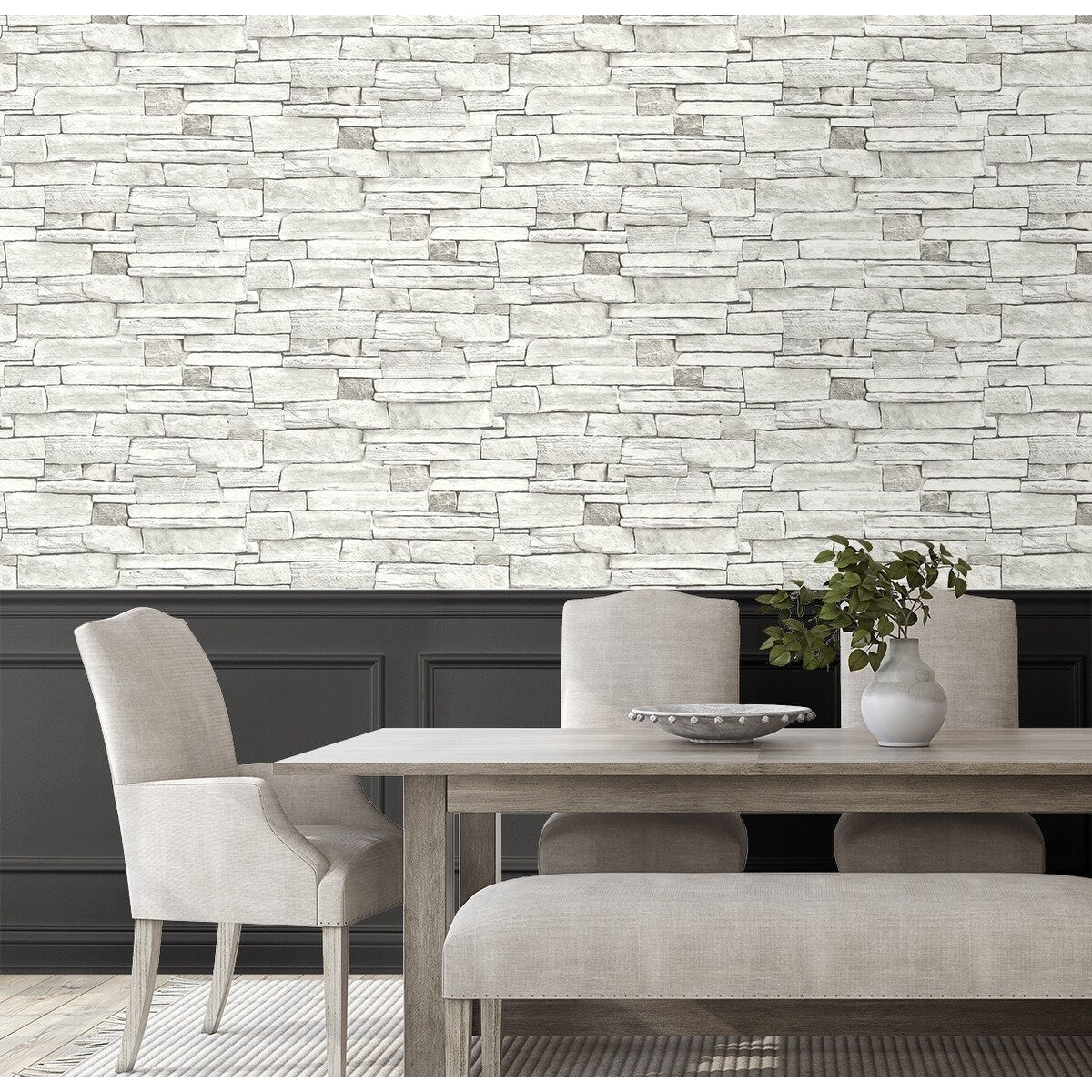 NextWall Stacked Stone Peel and Stick Wallpaper - 20.5 in. W x 18 ft. L