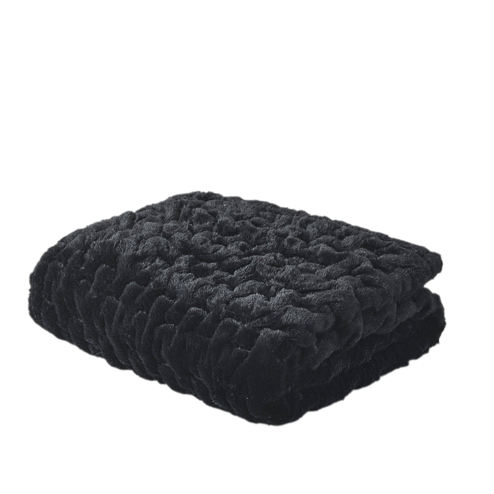 Madison Park Ruched Fur Throw