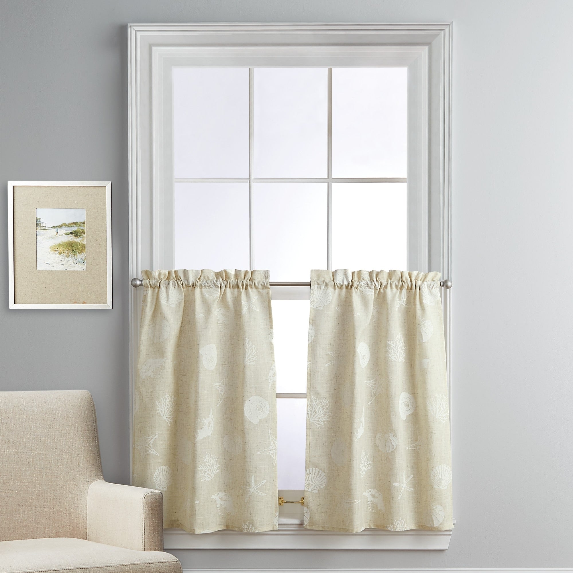 Coastal Seashells Valance, Swag and Tier Pair Curtain Collection