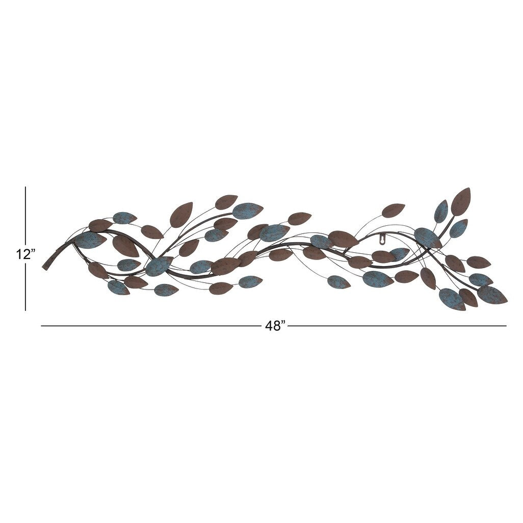 Metal Leaf Home Wall Decor - Brown - Roche River Decor