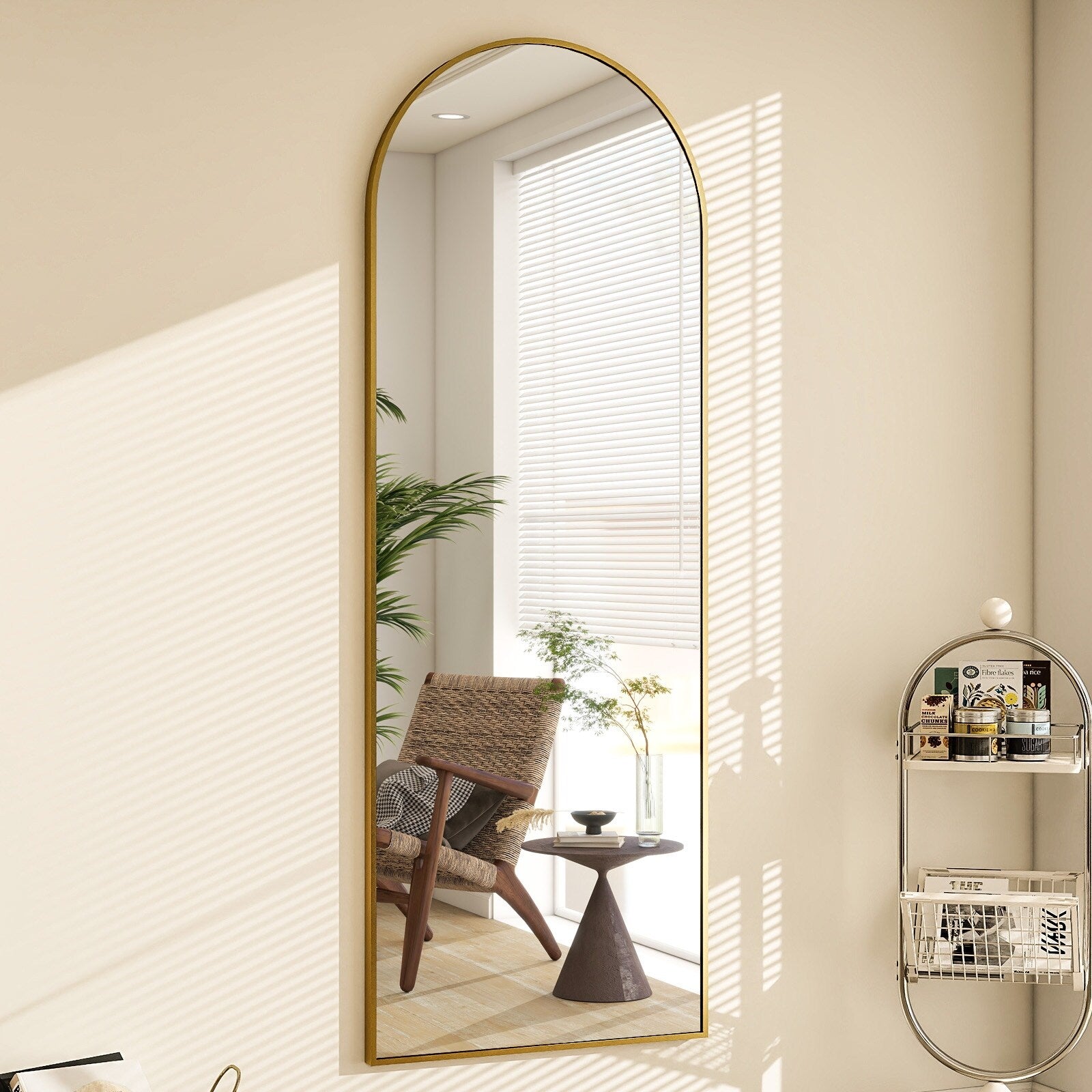 Metal Arch Full Length Mirror Floor Mirror Wall-Mounted