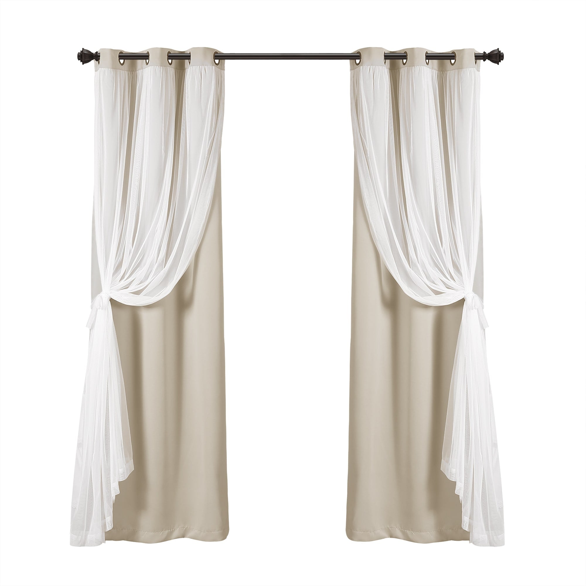 Lush Decor Grommet Sheer Panel Pair with Insulated Blackout Lining