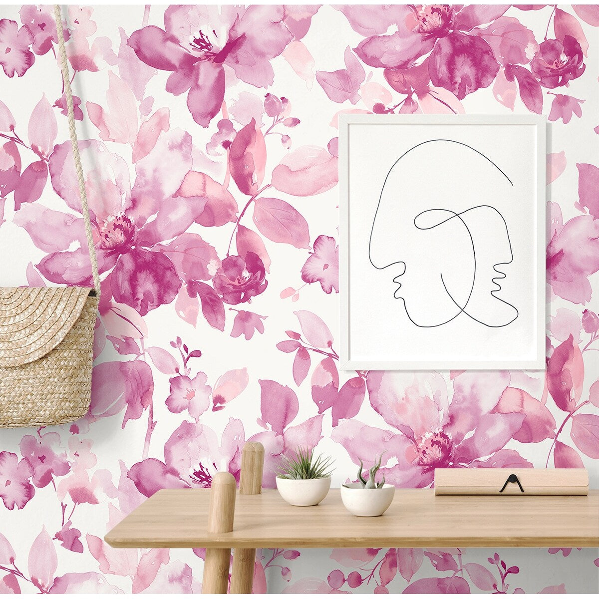 NextWall Watercolor Flower Peel and Stick Wallpaper