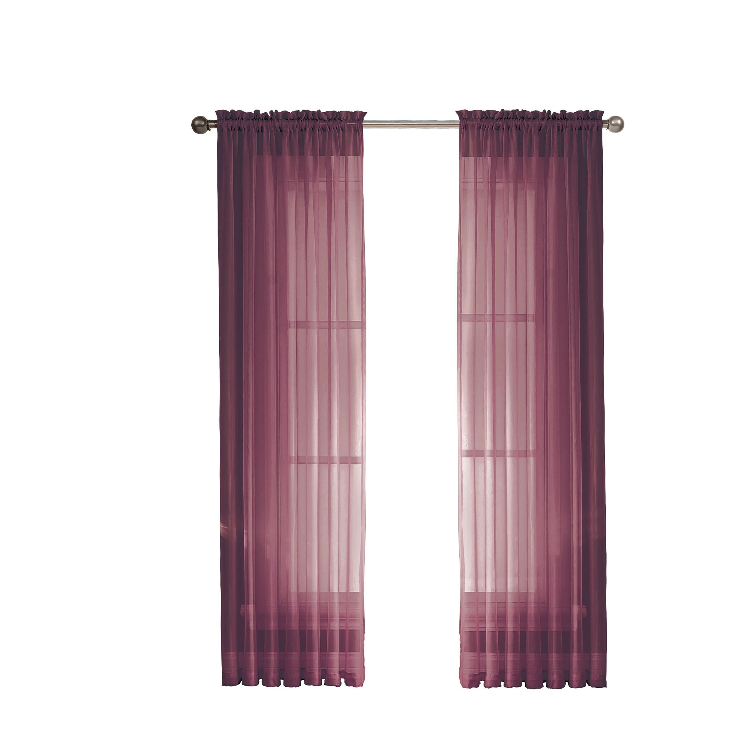 Window Elements Diamond Sheer Voile Extra Wide, 56 Inch Wide. Rod Pocket Curtain Panel