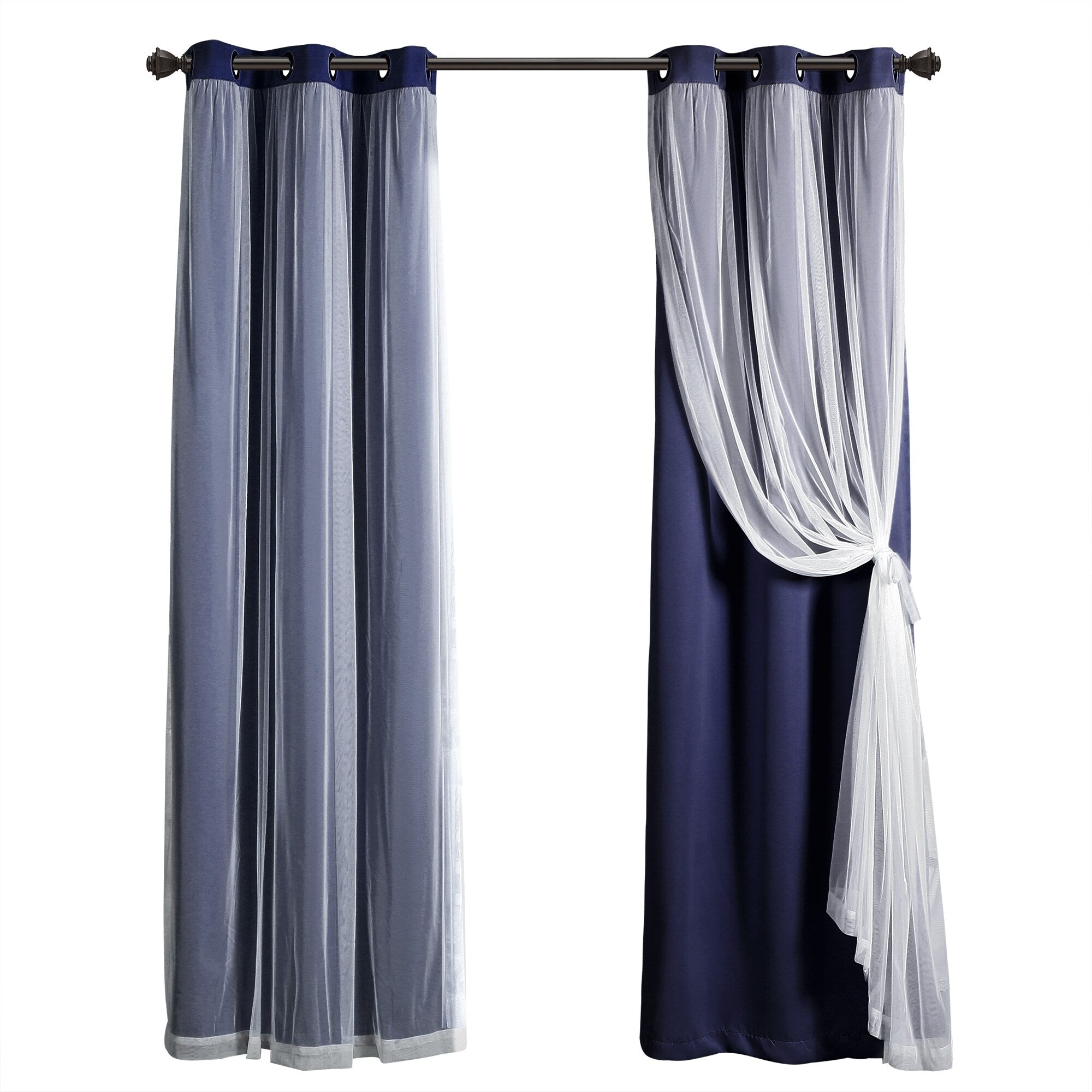 Lush Decor Grommet Sheer Panel Pair with Insulated Blackout Lining