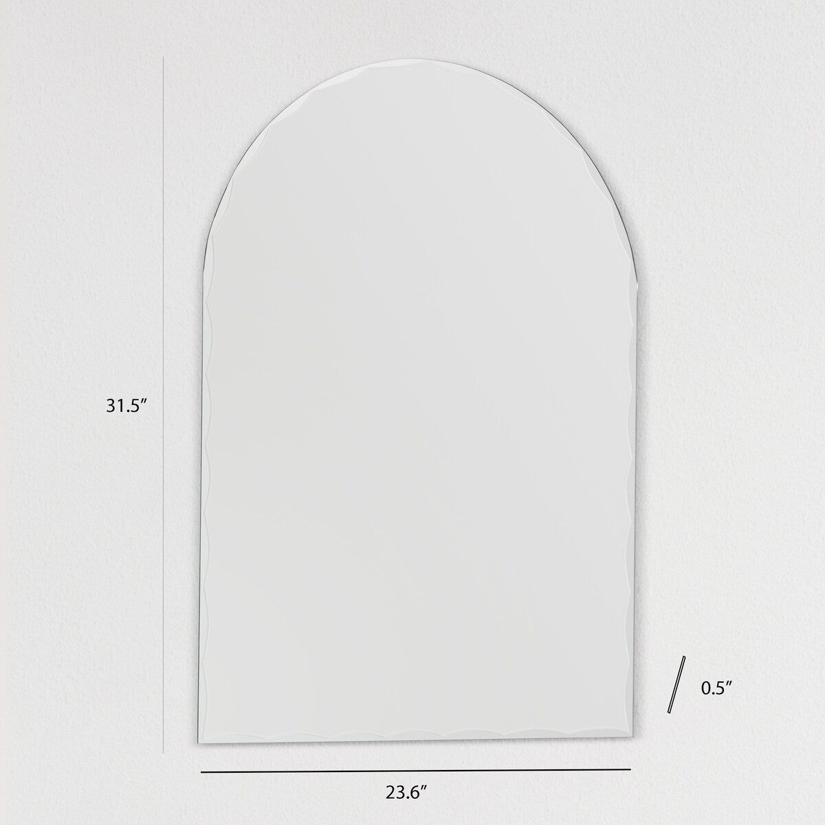 Rita Arch Modern Frameless Bathroom Vanity Mirror