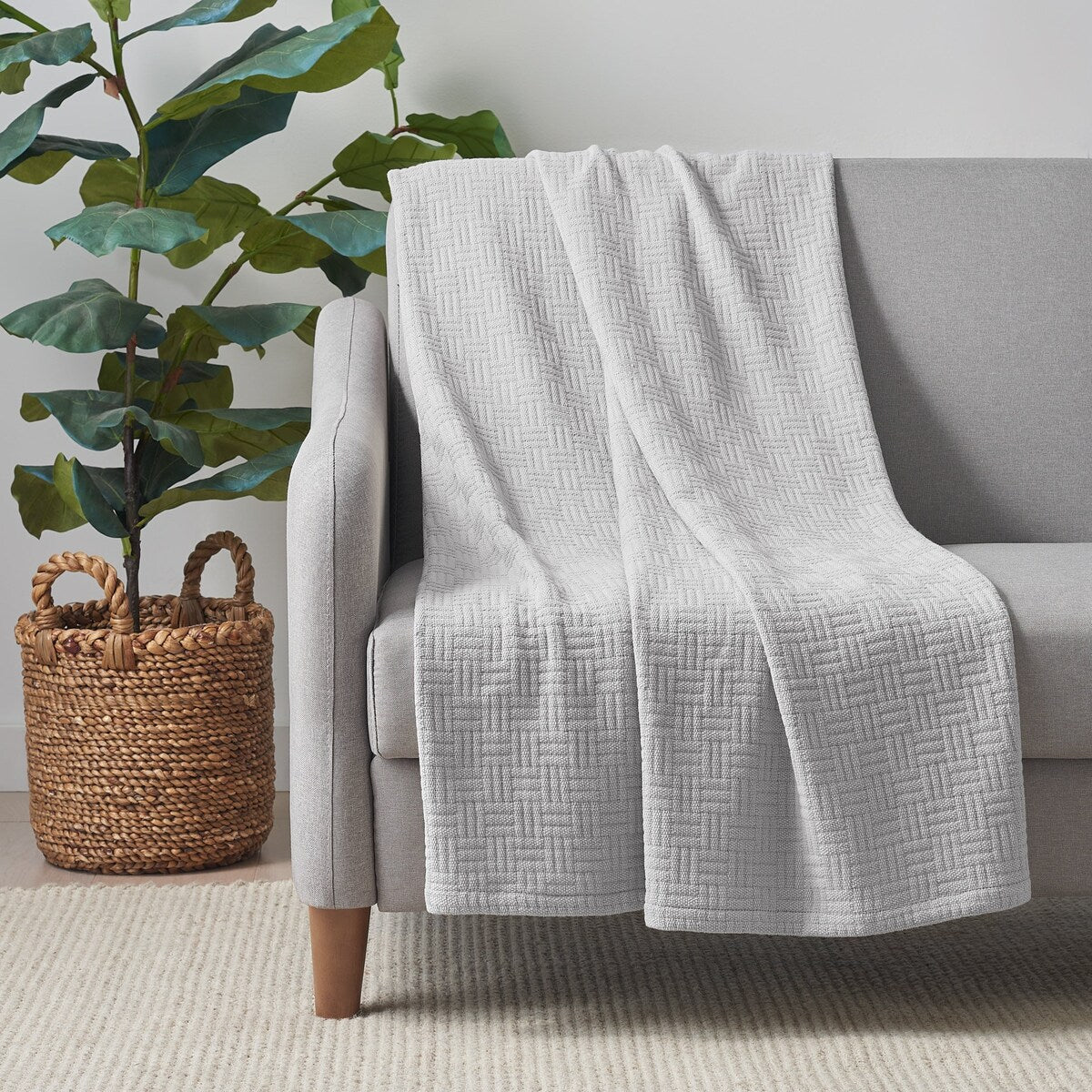 Host & Home Basketweave Cotton Blanket