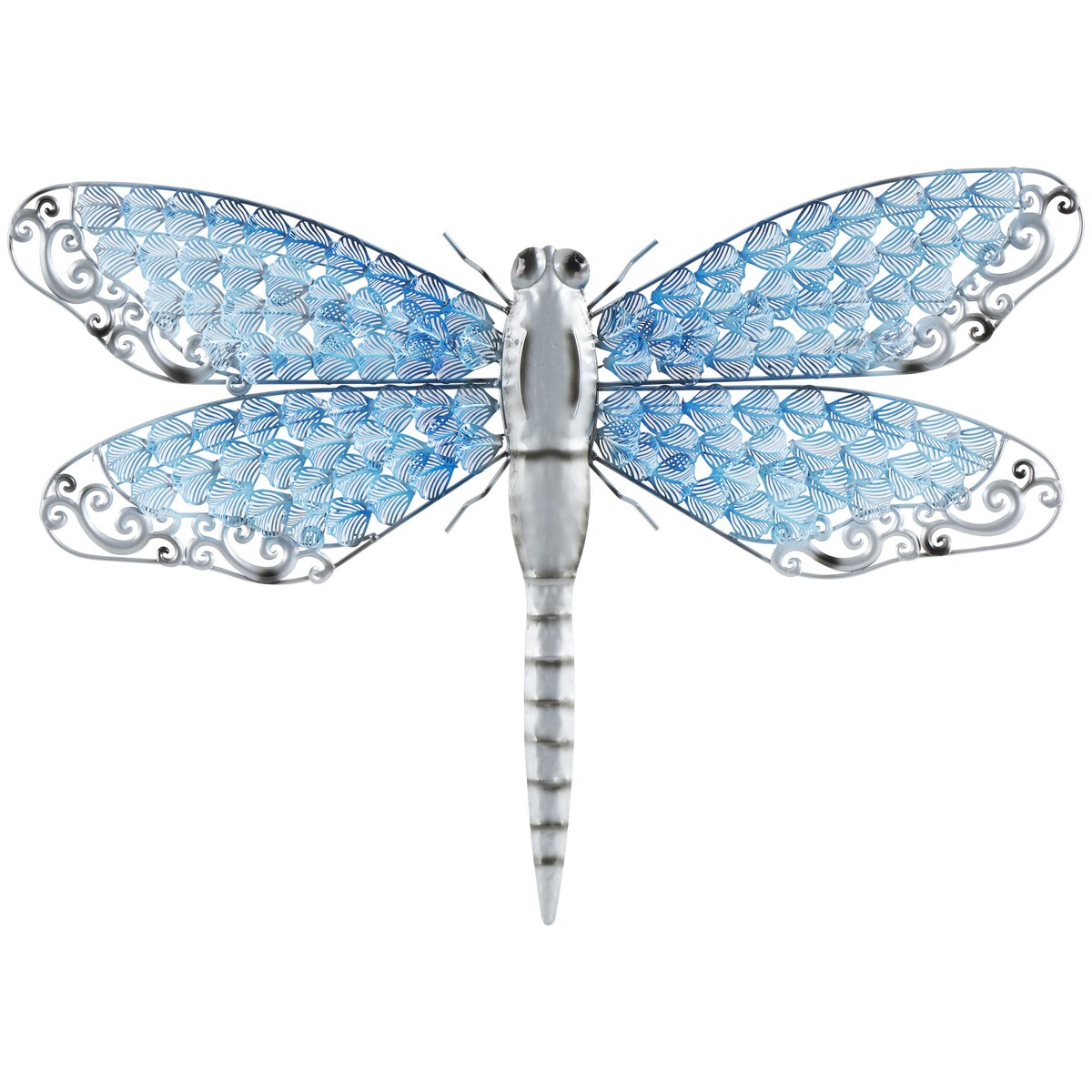 Metal Dragonfly Indoor Outdoor Home Wall Decor - Blue - Roche River Decor