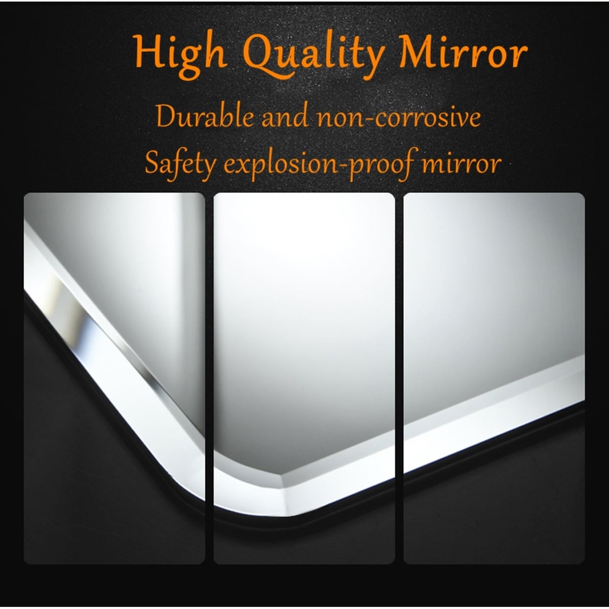 Rectangle Frameless Wall Mount Bathroom Vanity Mirror