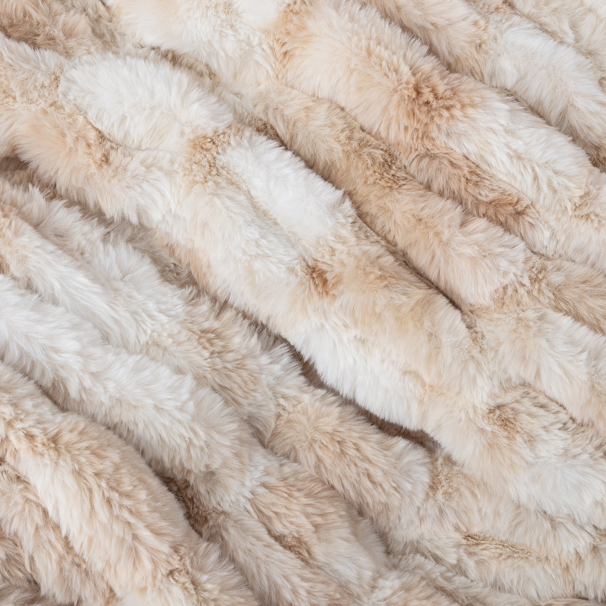 Oversized Ruched Faux Fur Blanket - 60x80-Inch Queen-Size Throw by Lavish Home