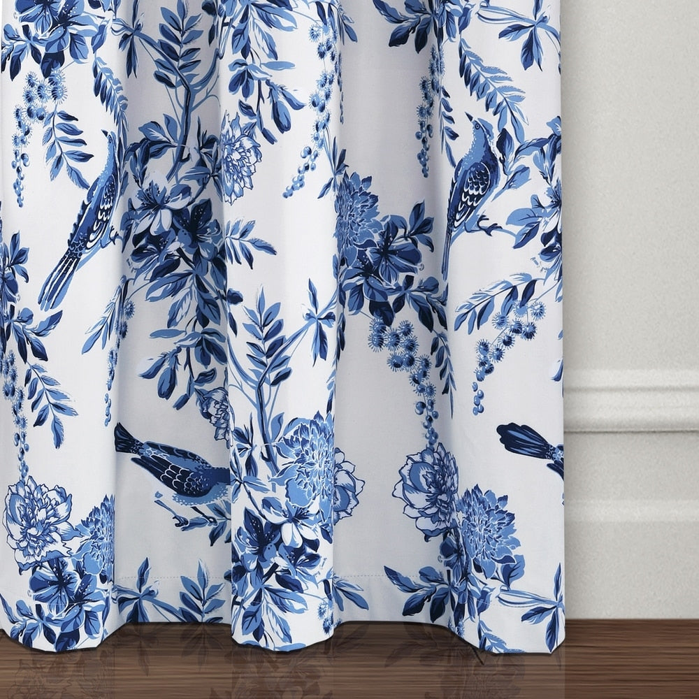 Lush Decor Farmhouse Bird And Flower Insulated Grommet Blackout Window Curtain Panel Pair