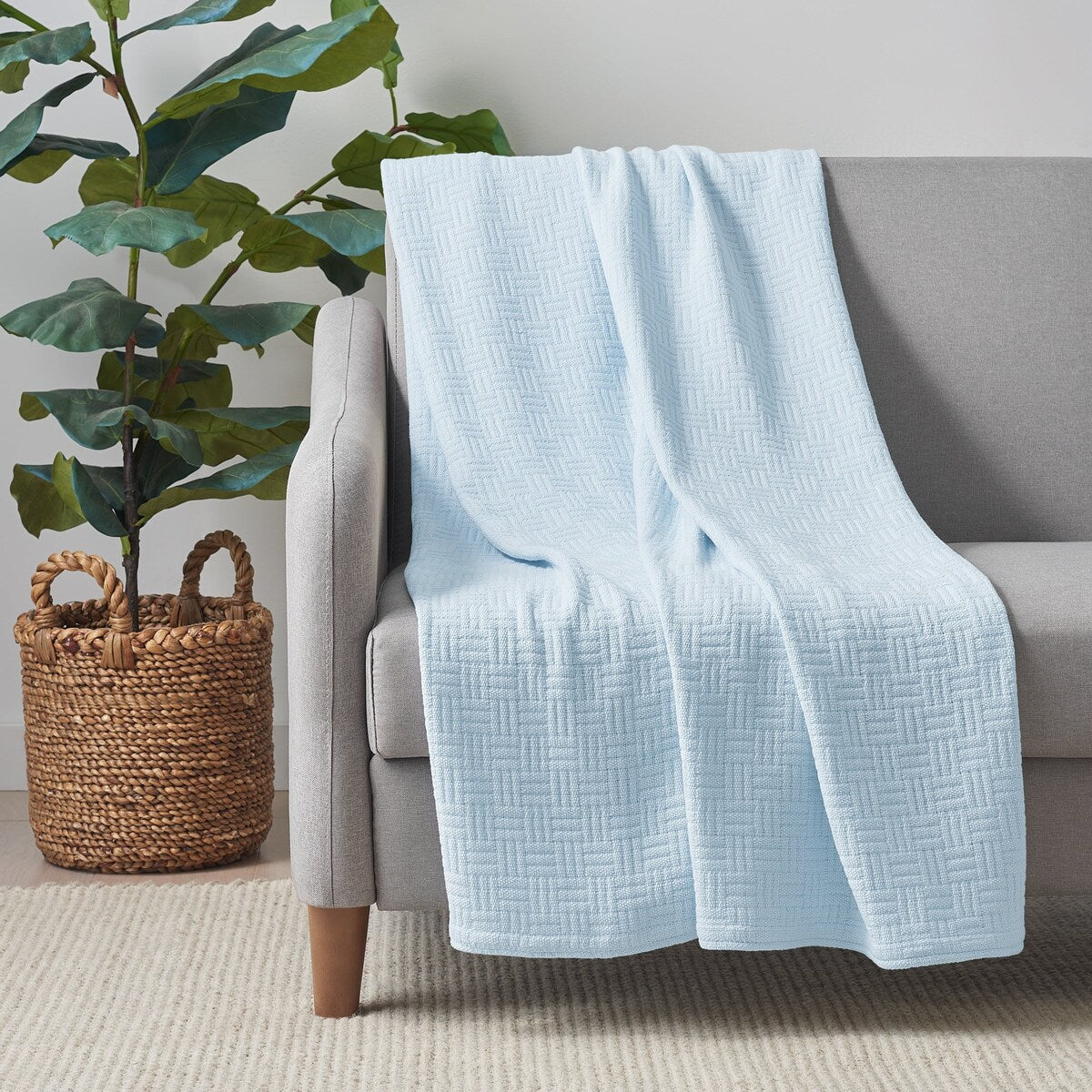 Host & Home Basketweave Cotton Blanket