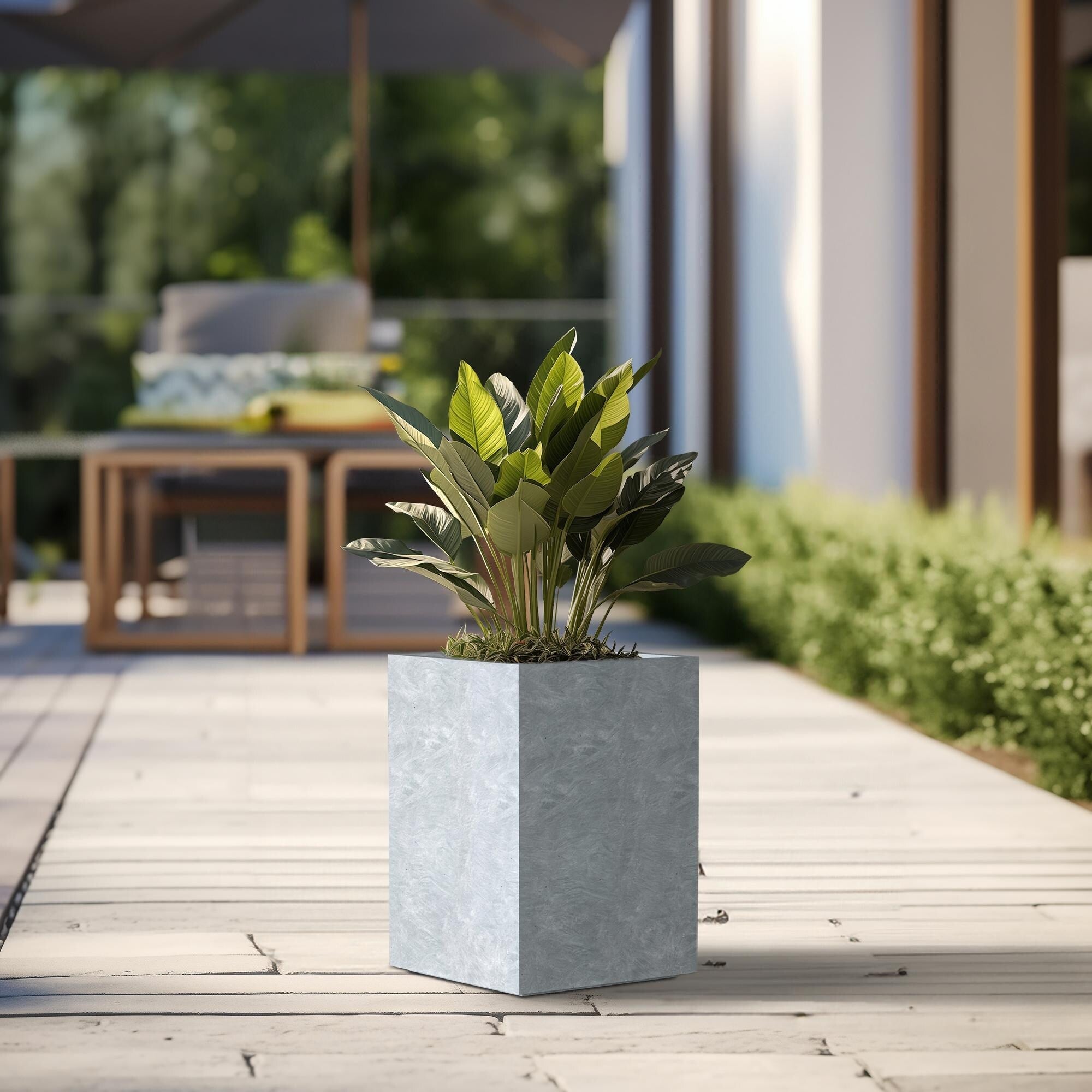 Tall Concrete Rectangle Plant Boxes / Large Indoor and Outdoor Flower Planters