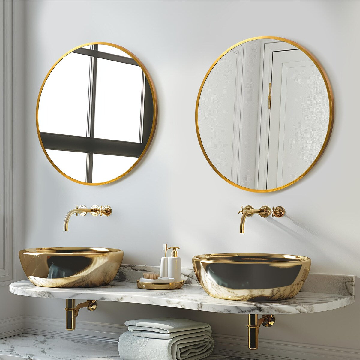 Round Mirror Wall Decor Round Mirror Bathroom Metal Frame