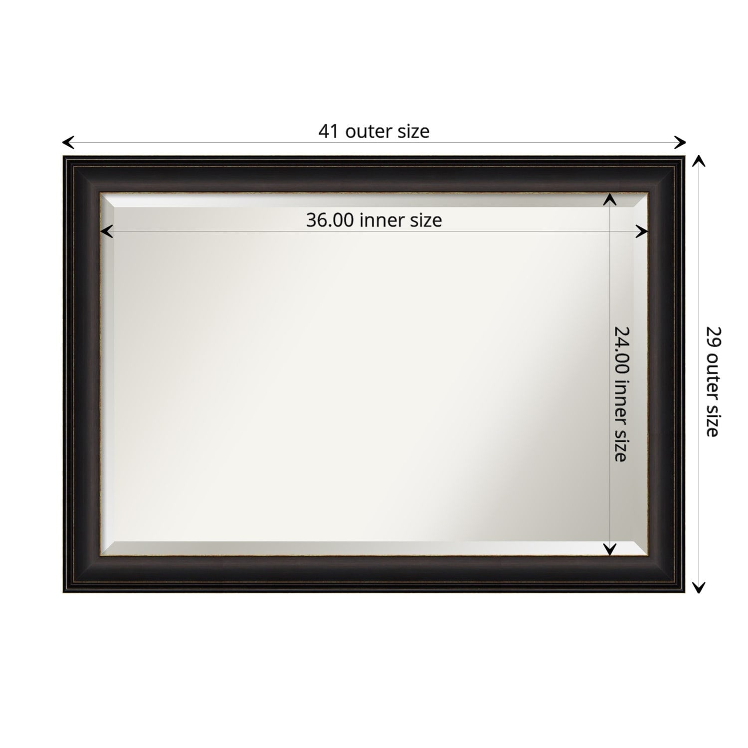 Beveled Bathroom Wall Mirror - Trio Oil Rubbed Bronze Frame - Trio Oil Rubbed Bronze