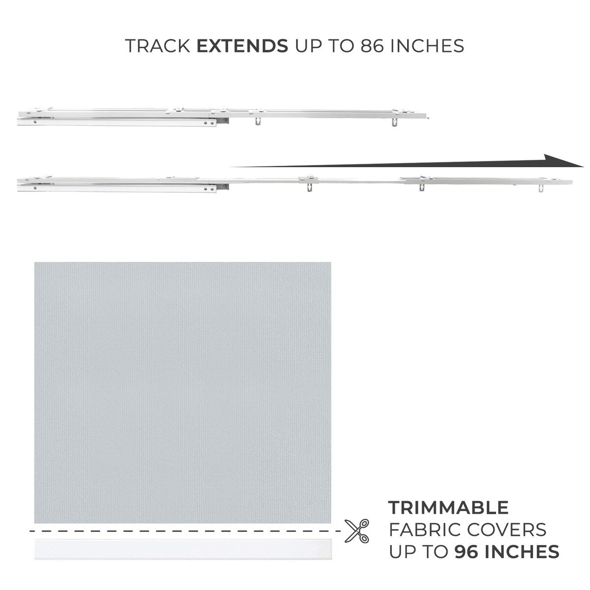 CHICOLOGY Adjustable Sliding Panels, 4-Rail Track, Light Filtering