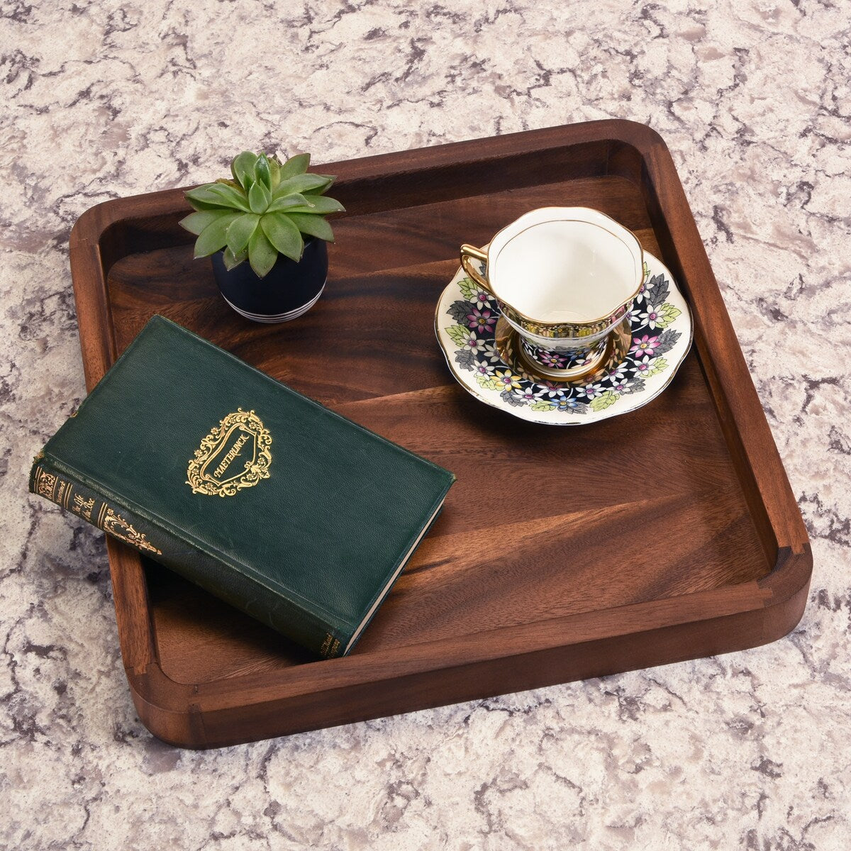 15 Square Serving Tray - Solid Bottom