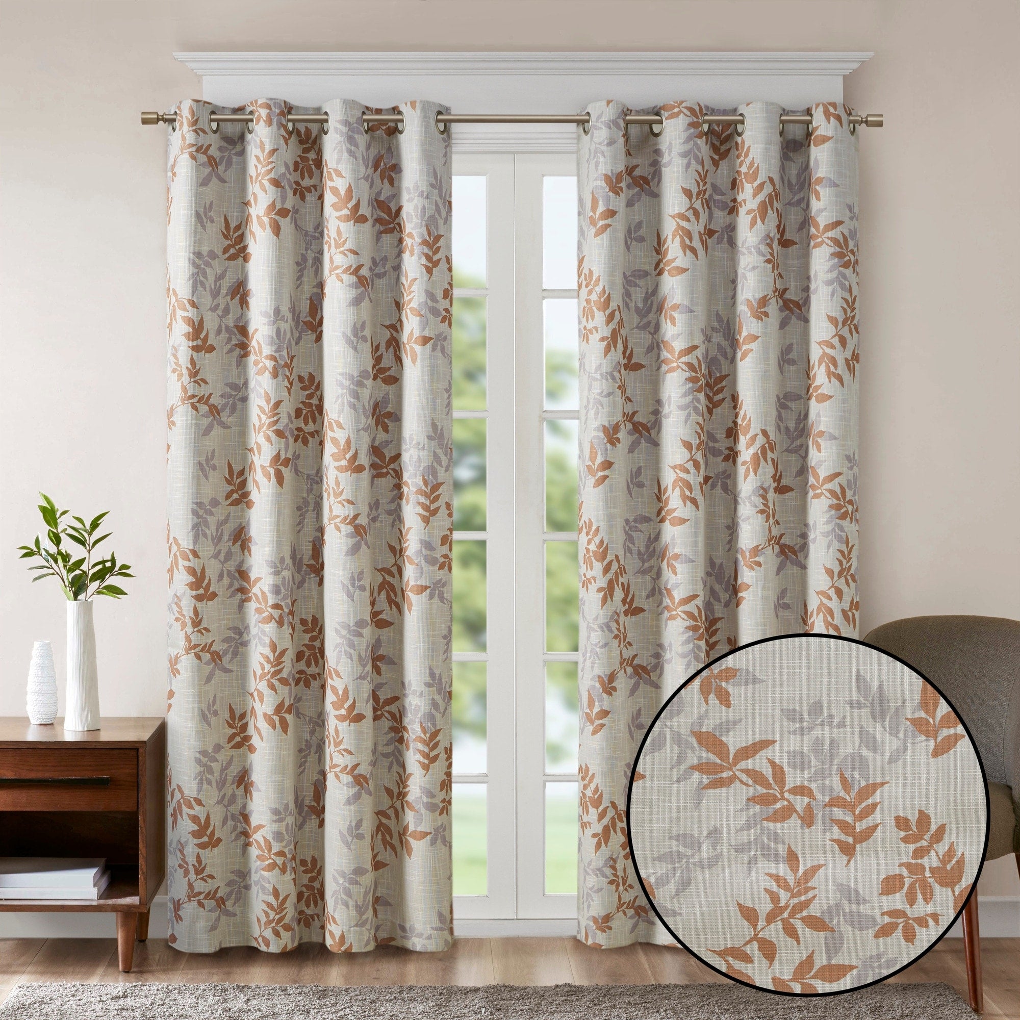 SunSmart April Printed Botanical Blackout Curtain Panel