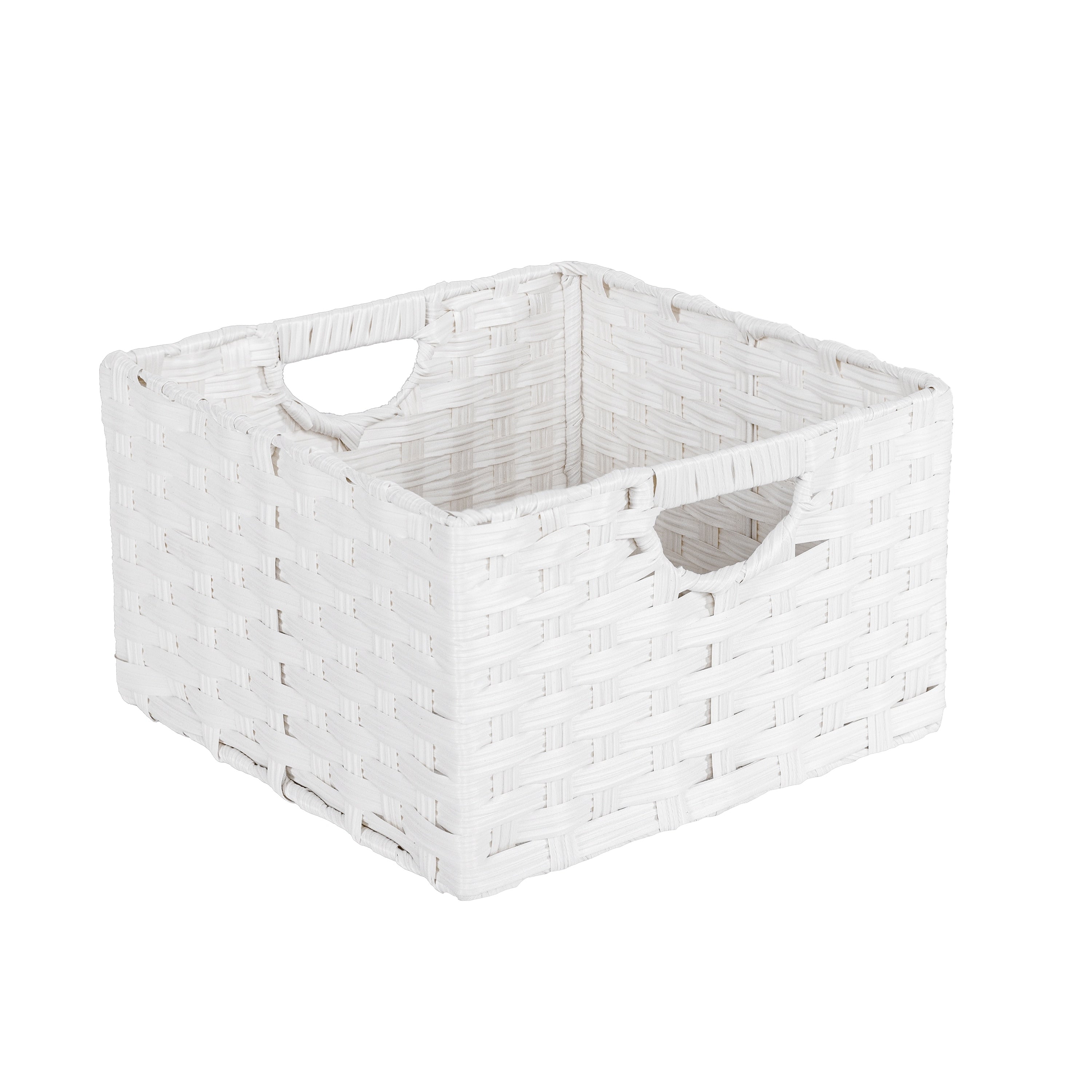 Seville Classics Foldable Handwoven Cube Storage Basket (2-Pack)