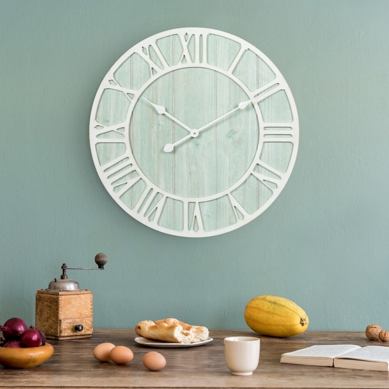 The Gray Barn Cocklebur Green-Blue Quartz Coastal Wall Clock