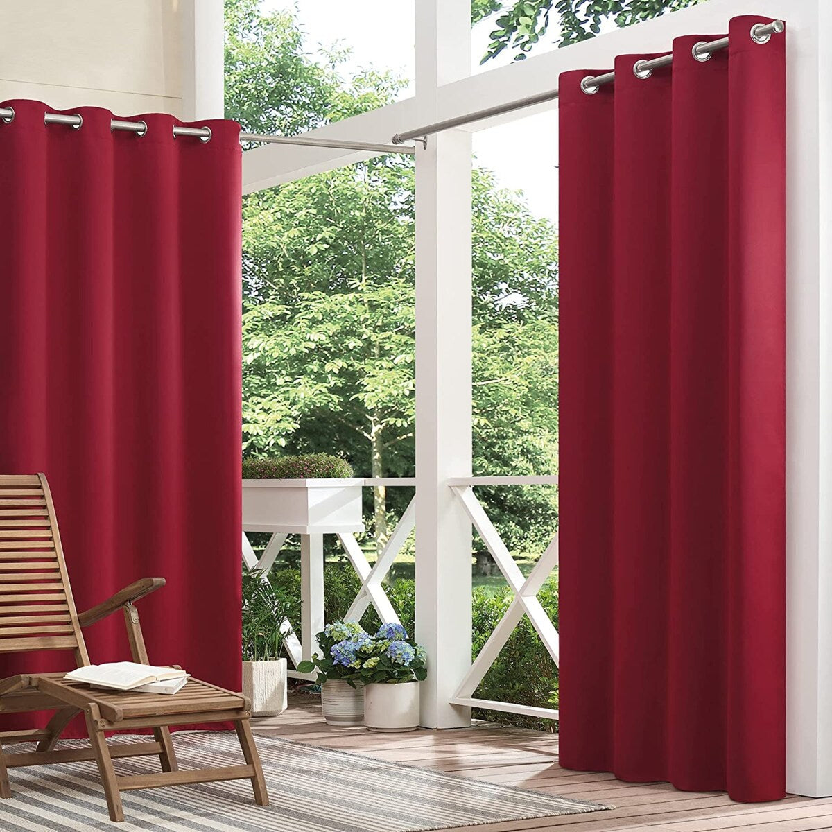 Eclipse Brockfield Waterproof Blackout Thermal Insulated Grommet Outdoor Curtain for Patio or Porch (1 Panel)