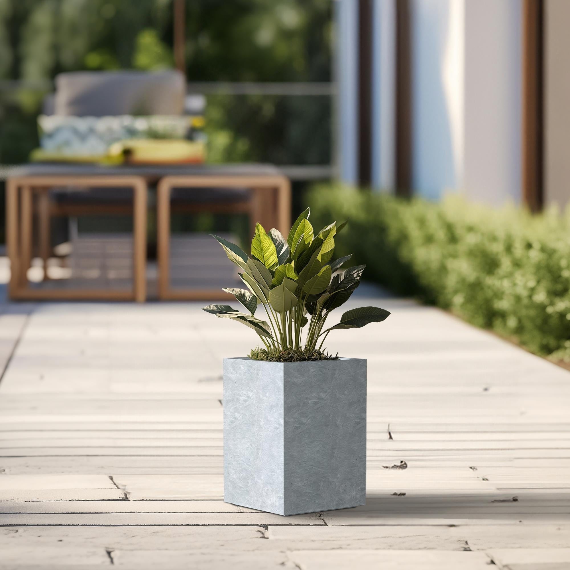 Tall Concrete Rectangle Plant Boxes / Large Indoor and Outdoor Flower Planters