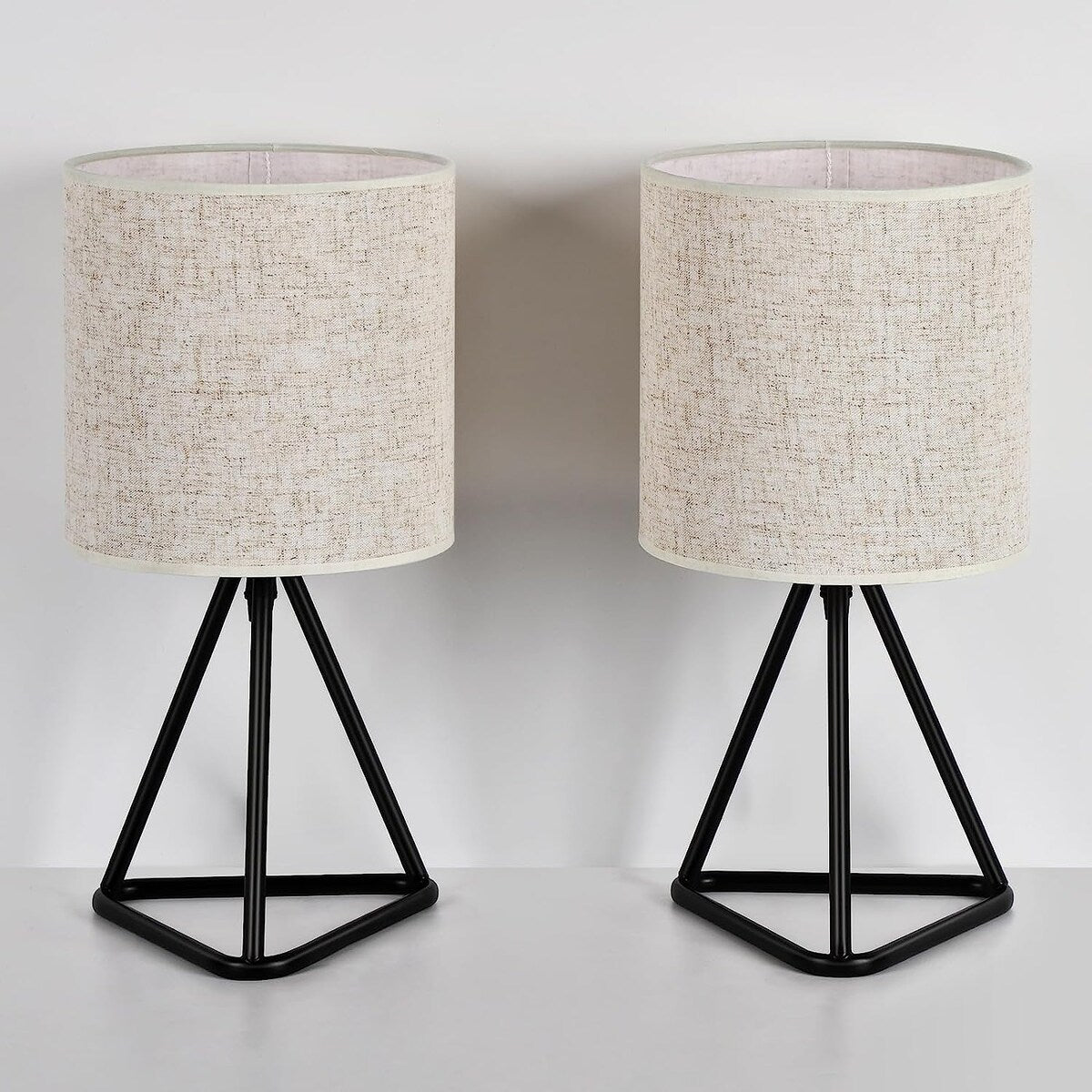 Set of 2 Cute Modern Bedside Nightstand Lamps for Living Room Bedroom