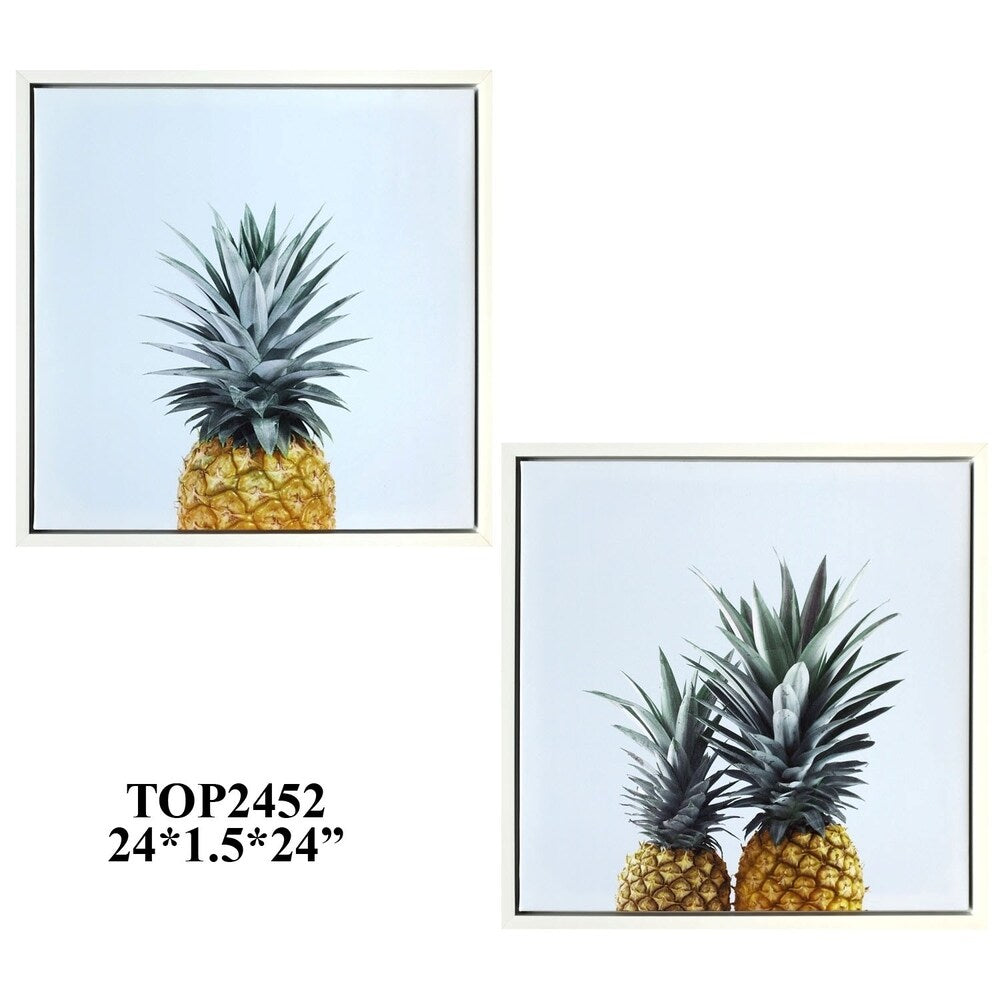 Pine Apple Pair Multicolor Horizontal Canvas Prints, Set of 2 - Multi-color