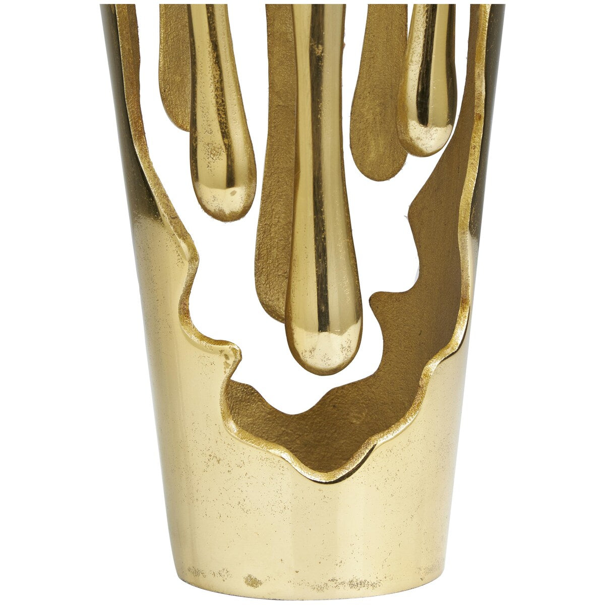 Aluminum Metal Drip Decorative Vase with Melting Designed Body - Silver, Gold or Black - Roche River Decor