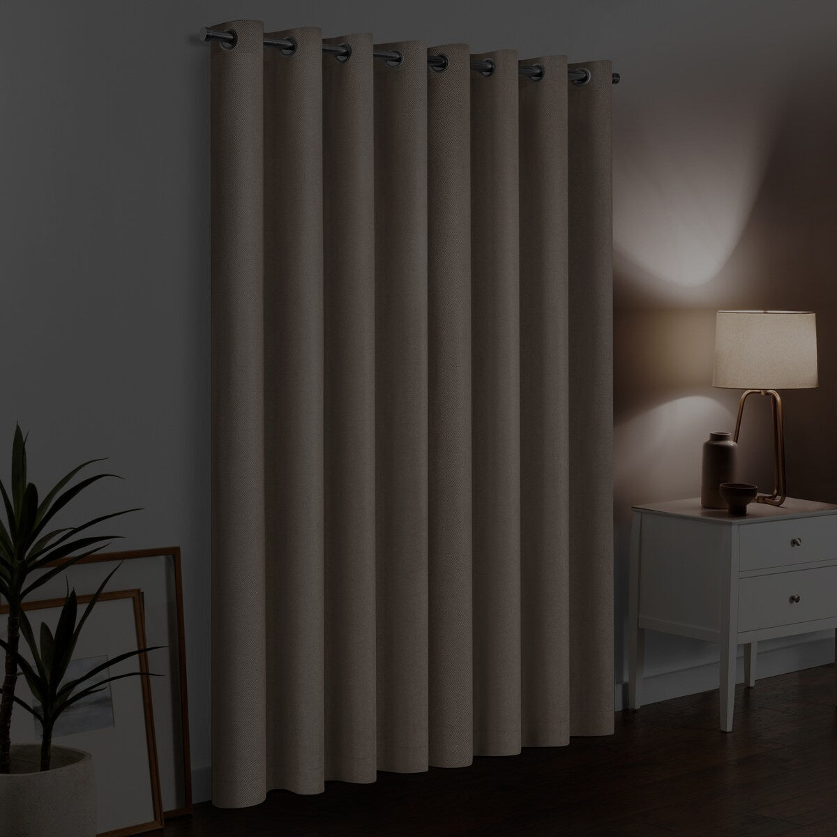 Eclipse Blackout Curtains, Larissa Solid Grommet Curtains