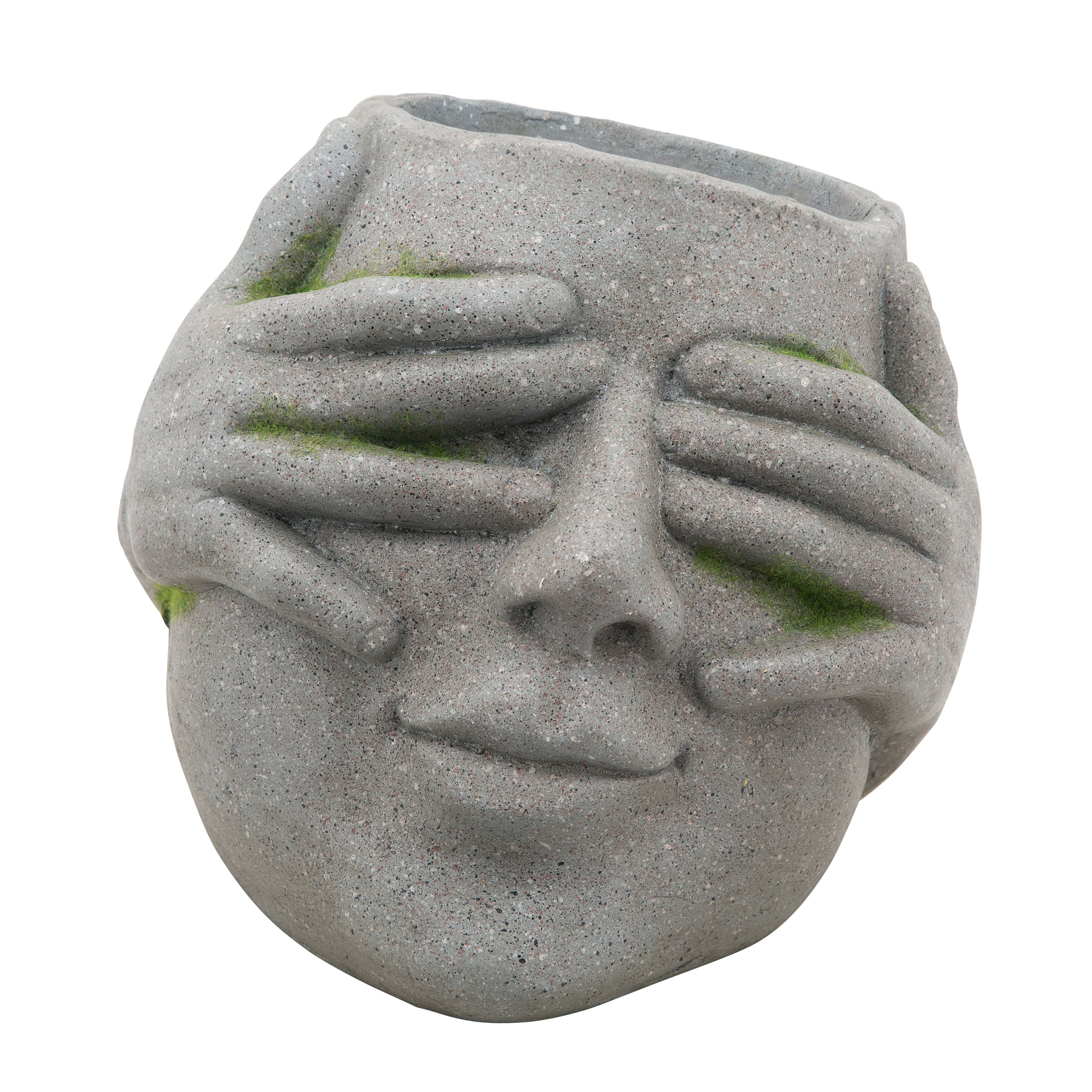 Sagebrook Home Hear No Evil See No Evil Speak No Evil Face Gray Resin Planter Indoor/Outdoor