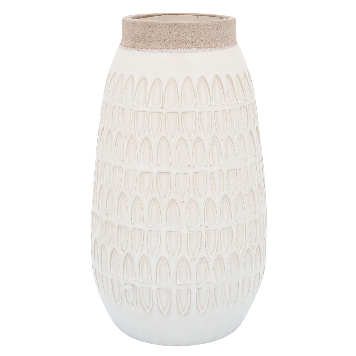 Sagebrook Home Textured Ceramic Carved Vase