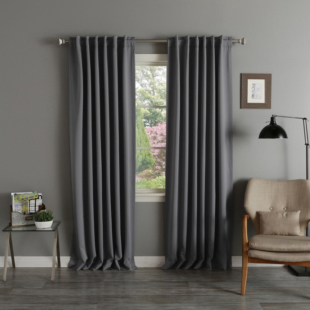 Aurora Home Thermal Rod Pocket 96-inch Blackout Curtain Panel Pair - 52 x 96