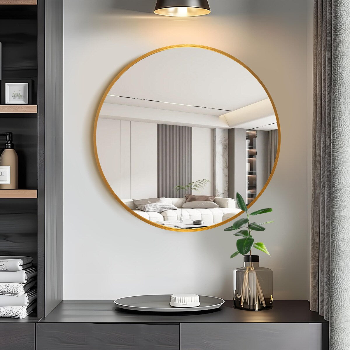 Round Mirror Wall Decor Round Mirror Bathroom Metal Frame