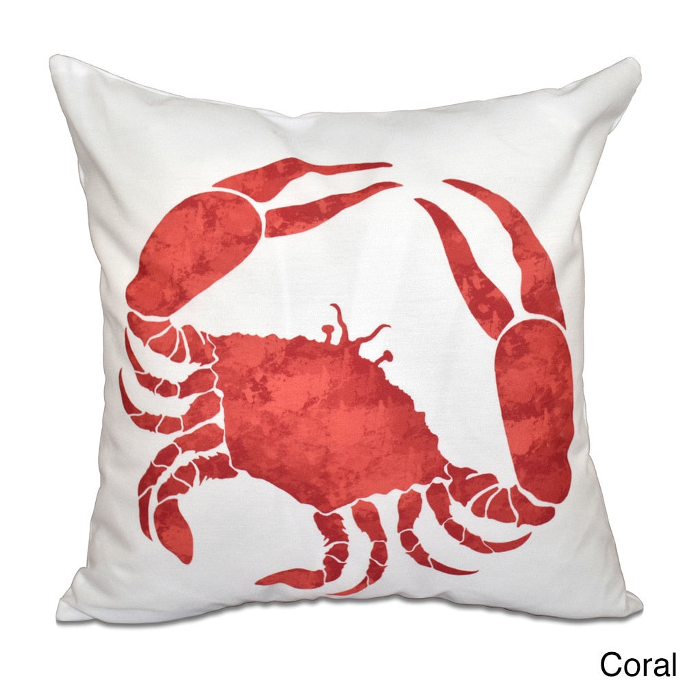 Crab Animal Print 18 x 18-inch Outdoor Pillow