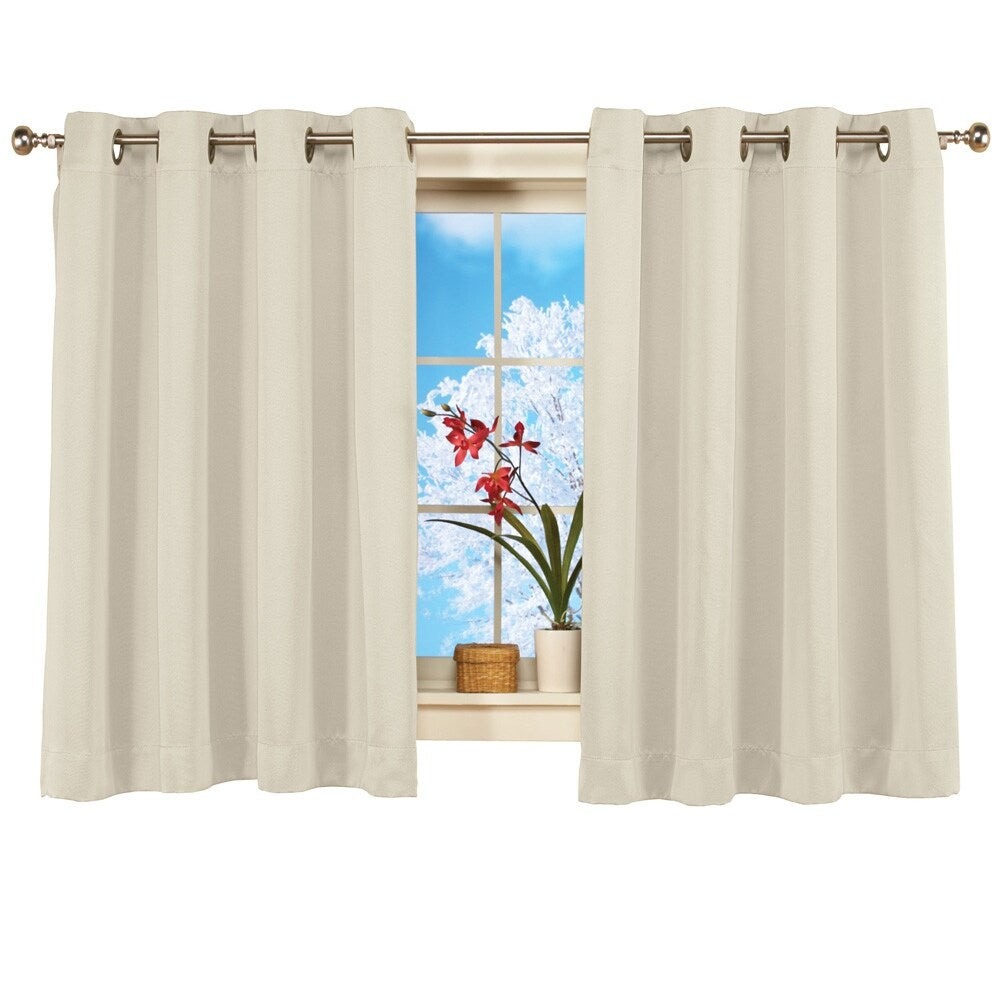 Short Blackout Window Curtain Panel with Easy Open-Close