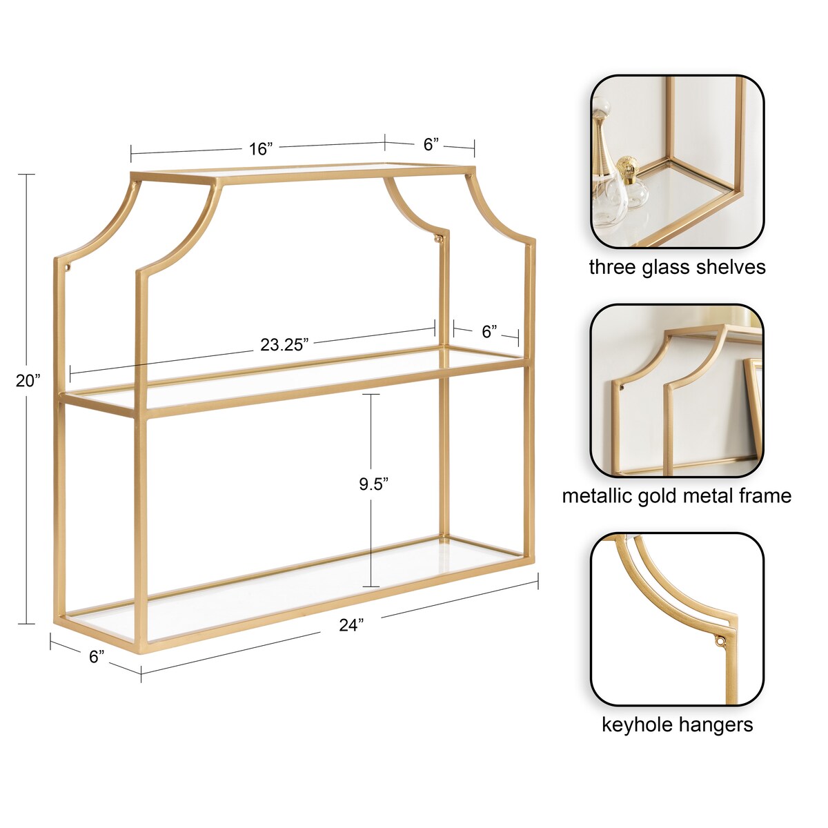 Kate and Laurel Ciel 4-tier Wall Shelf