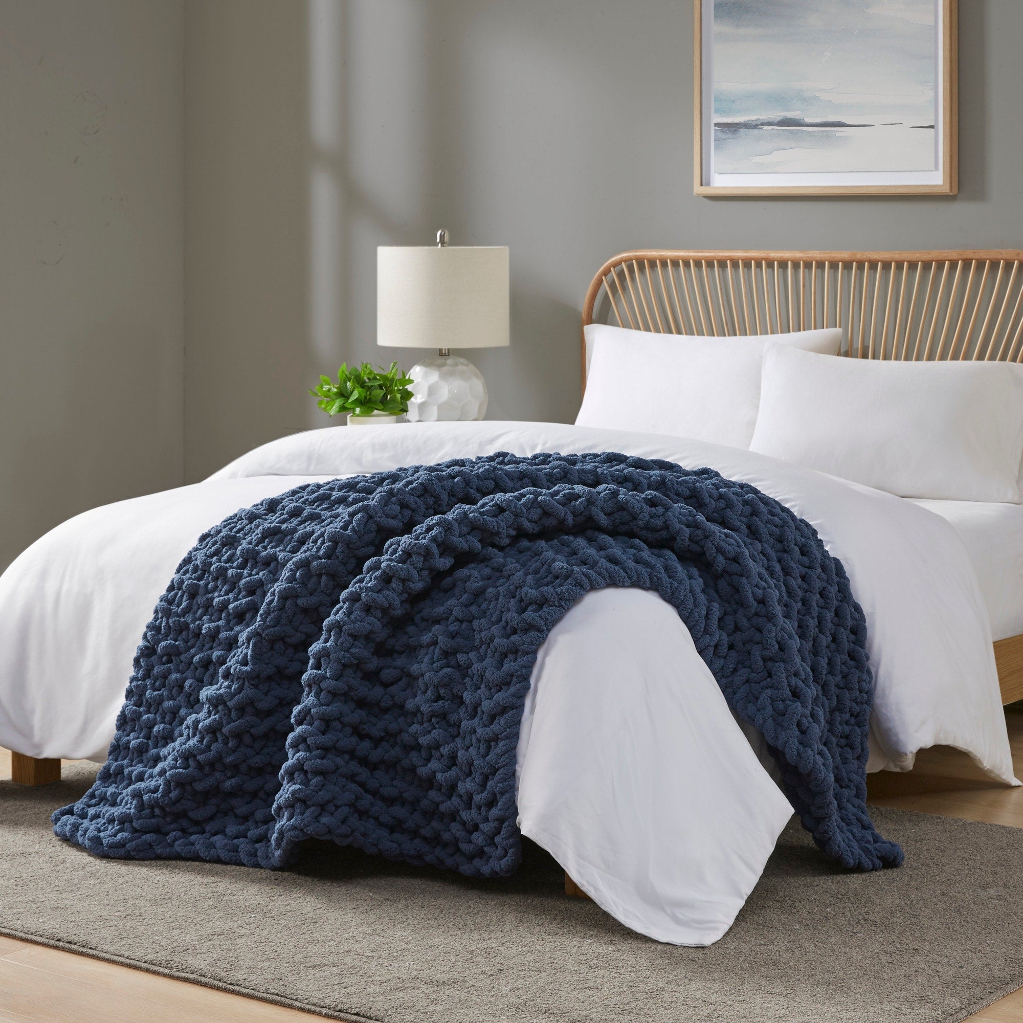 Madison Park Chenille Chunky Knit Throw 50x60