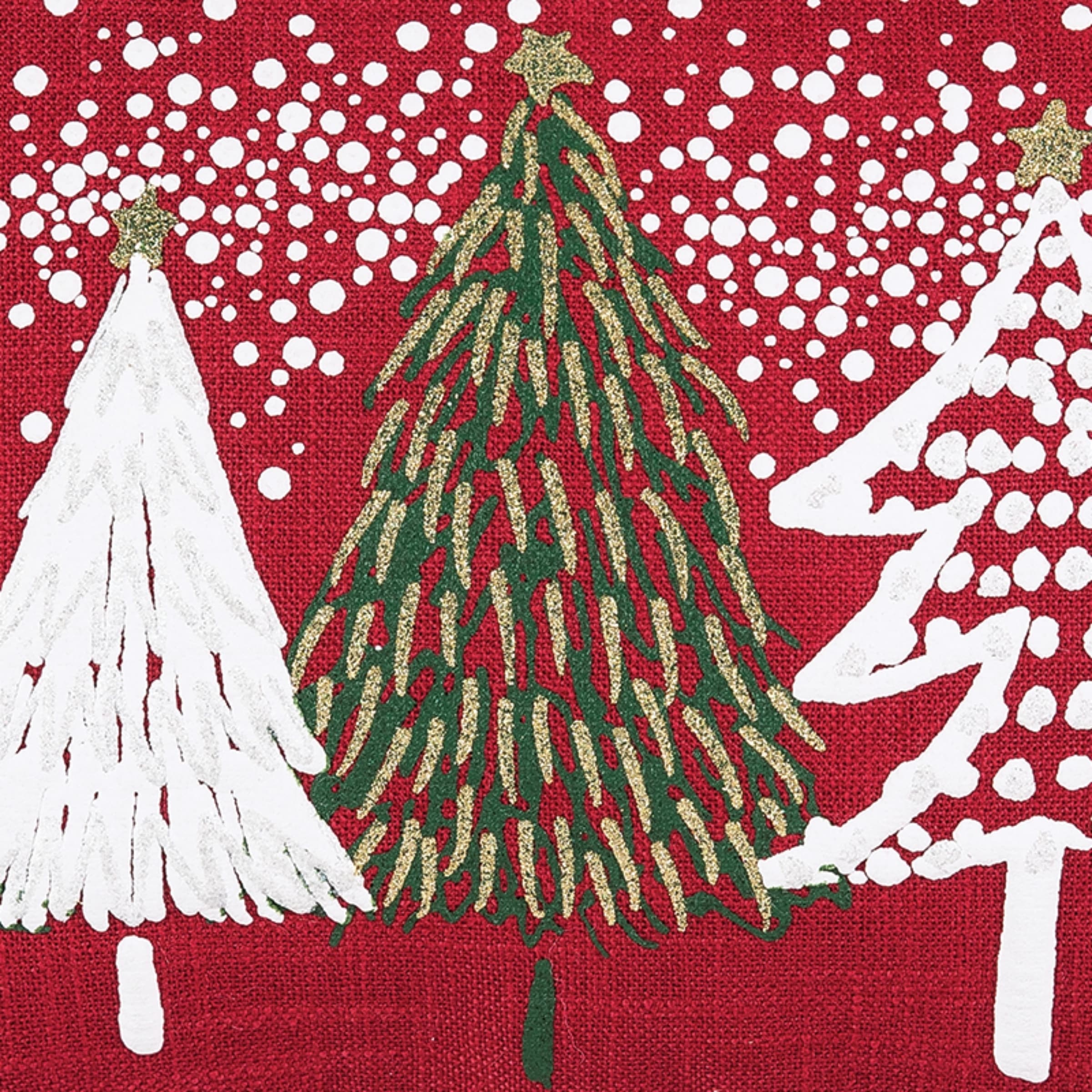 13 x 20 Snowy Trees Embellished Christmas Holiday Throw Pillow