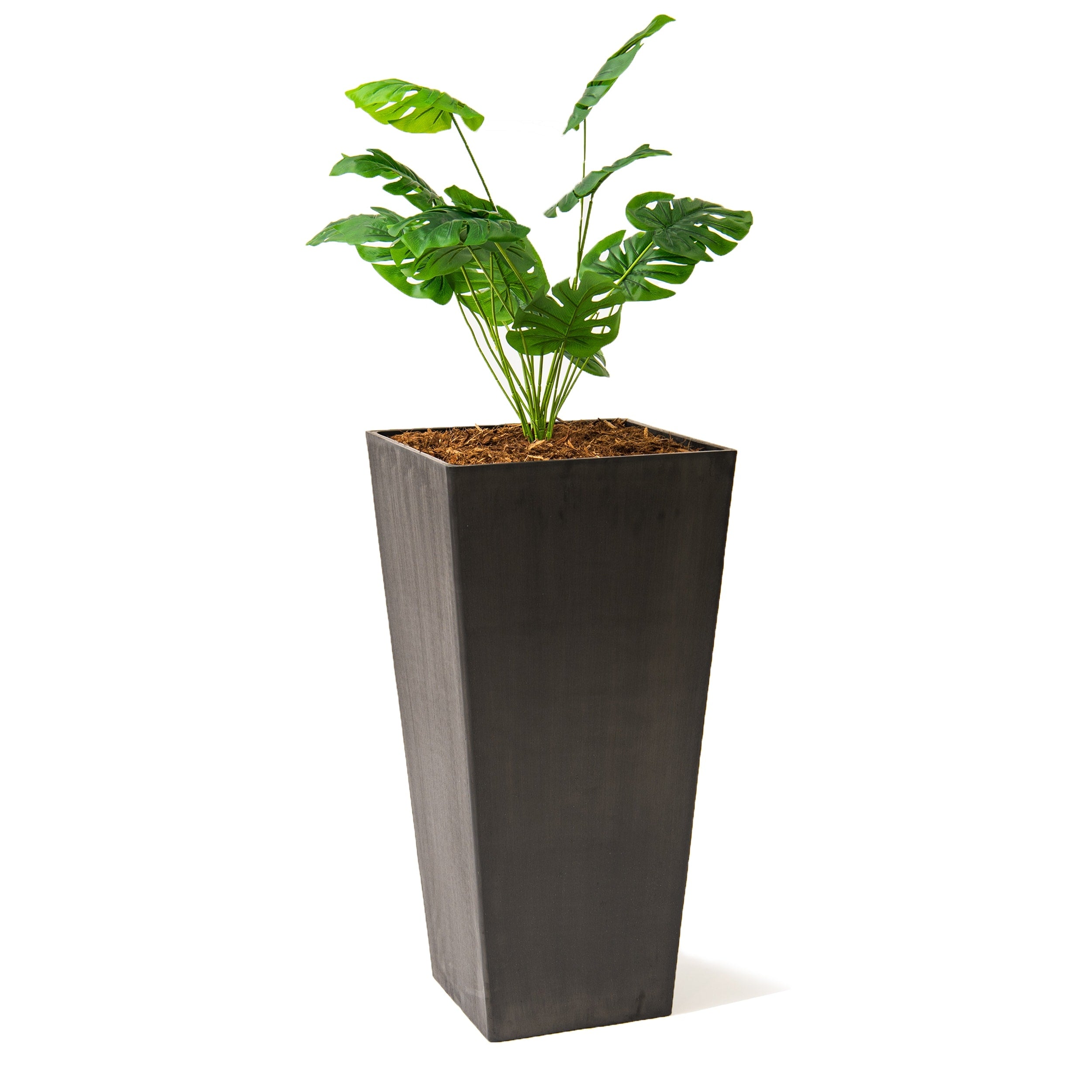 XBrand Modern 30-Inch Tall Modern Square Tapered Planter, Indoor & Outdoor