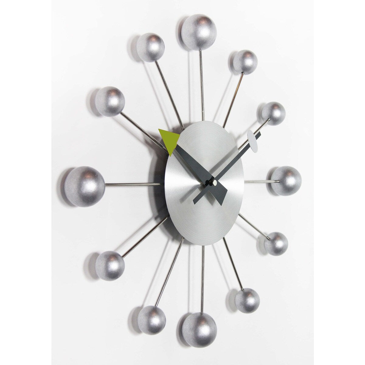 Orb Spoke 15 inch Mid-Century Modern Ball Wall Clock - 15 Inch