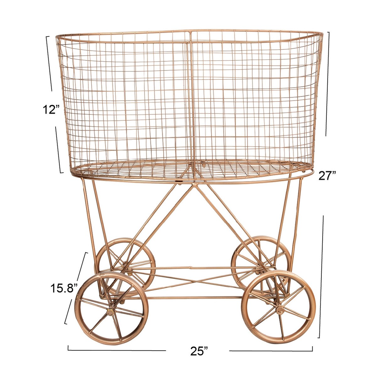 Metal Rolling Laundry Cart with Rack