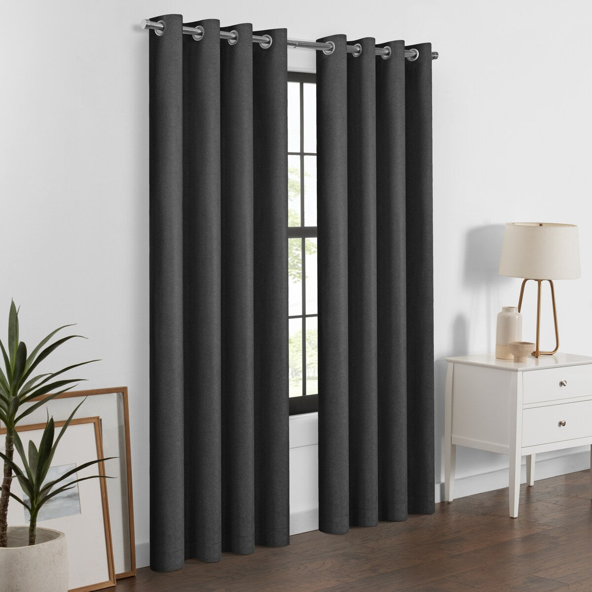 Eclipse Blackout Curtains, Larissa Solid Grommet Curtains